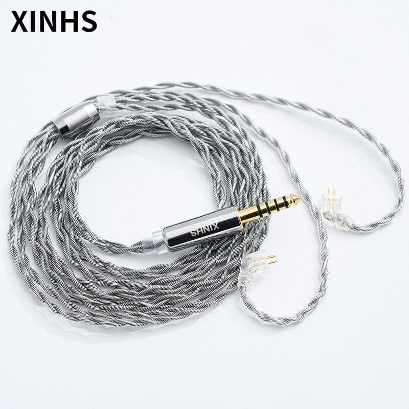 XINHS 4 Cores Graphene Alloy Silver Plated Earphone Cable 2.5 3.5 4.4 - MMCX 2 Pin QDC TFZ Earphone Cable HiFiGo 