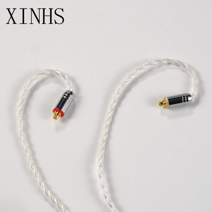 XINHS 4 Strands Silver-Pated Copper Earphone Cable 2Pin / MMCX / QDC / 0.75mm For ZSX/ZSN ZS10 Pro/AS16 Earphone Cable HiFiGo 