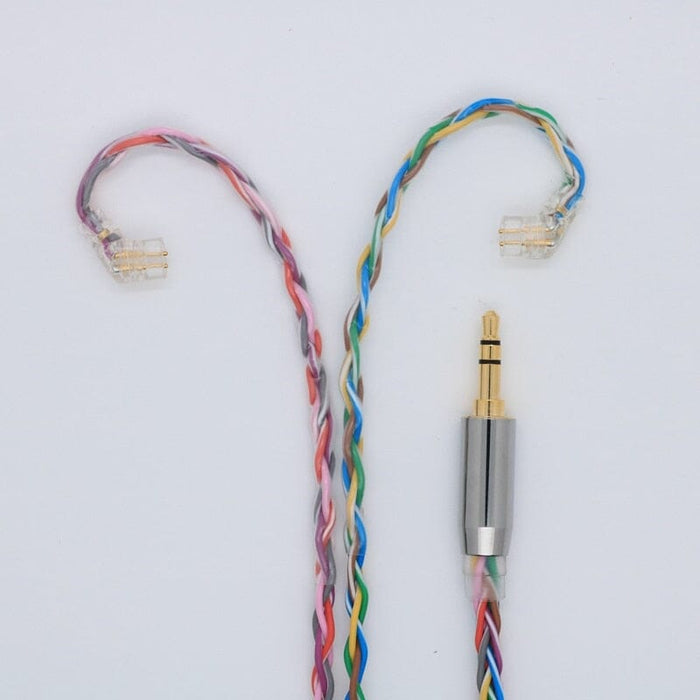 XINHS 8 Core 6N OCC Rainbow Earphone Cable 3.5 / 2.5 / 4.4 - MMCX / 0.78mm / QDC / TFZ Earphone Cable HiFiGo 