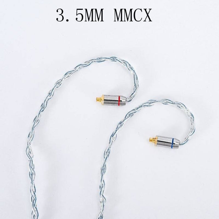 XINHS 8 Strands Sliver-Plated Earphone Cable 2.5 / 3.5 / 4.4 - 2Pin / MMCX / QDC / TFZ Earphone Cable HiFiGo 3.5MM MMCX 