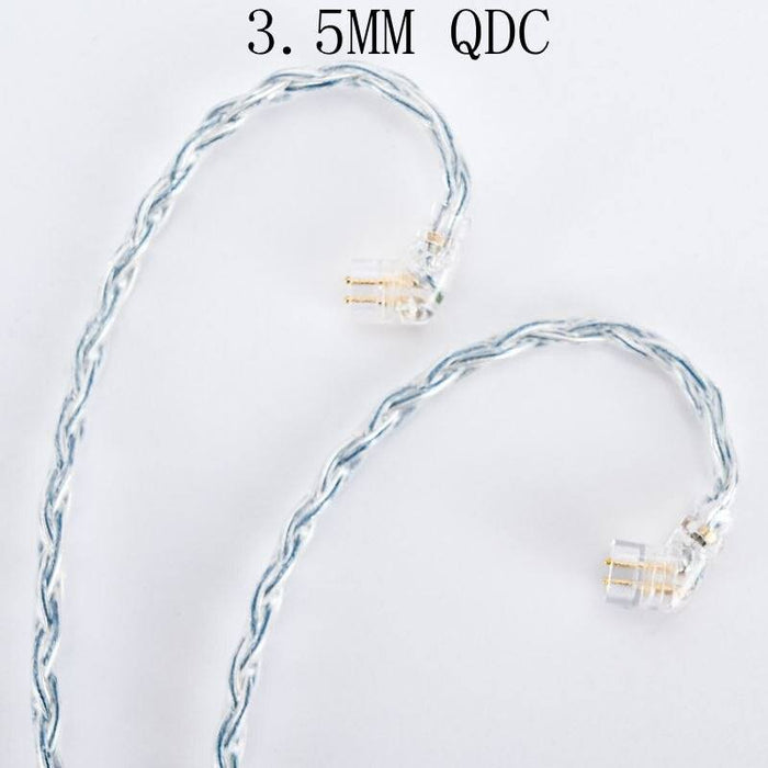 XINHS 8 Strands Sliver-Plated Earphone Cable 2.5 / 3.5 / 4.4 - 2Pin / MMCX / QDC / TFZ Earphone Cable HiFiGo 3.5MM QDC 