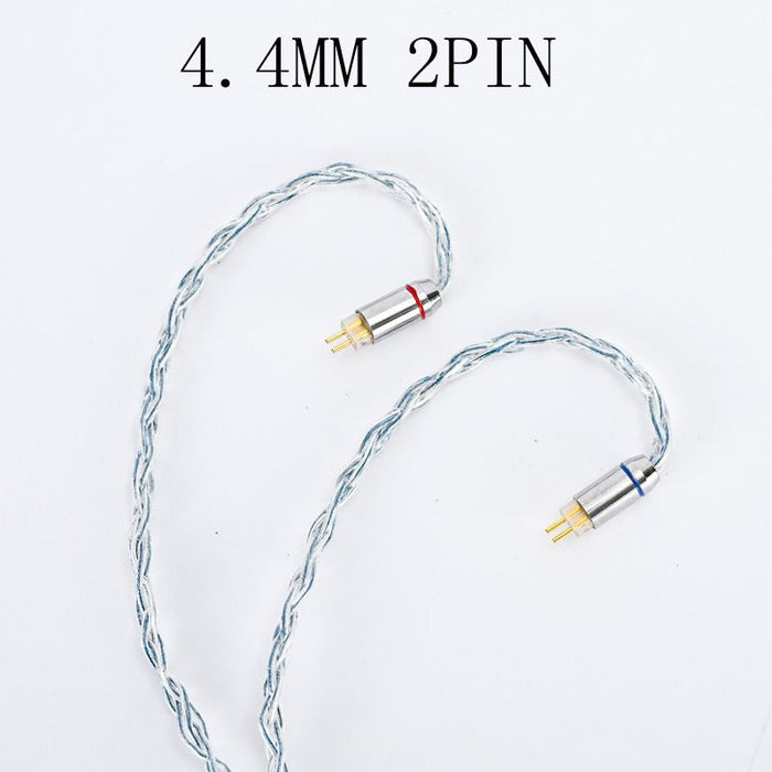 XINHS 8 Strands Sliver-Plated Earphone Cable 2.5 / 3.5 / 4.4 - 2Pin / MMCX / QDC / TFZ Earphone Cable HiFiGo 4.4MM 2PIN 