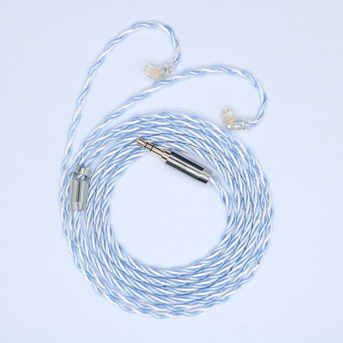 XINHS Blue Moon 6N Single Crystal Copper & Silver-Plated Mixed Braiding Cable 2.5 3.5 4.4 - MMCX 2Pin QDC TFZ Earphone Cable HiFiGo 