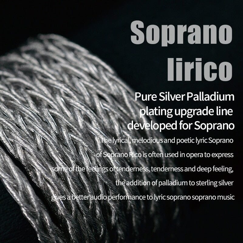 Yongse Titan II 8 Core Silver Palladium Plating Earphone Cable 3.5/2.5/4.4mm-MMCX/0.78 2Pin HiFiGo 