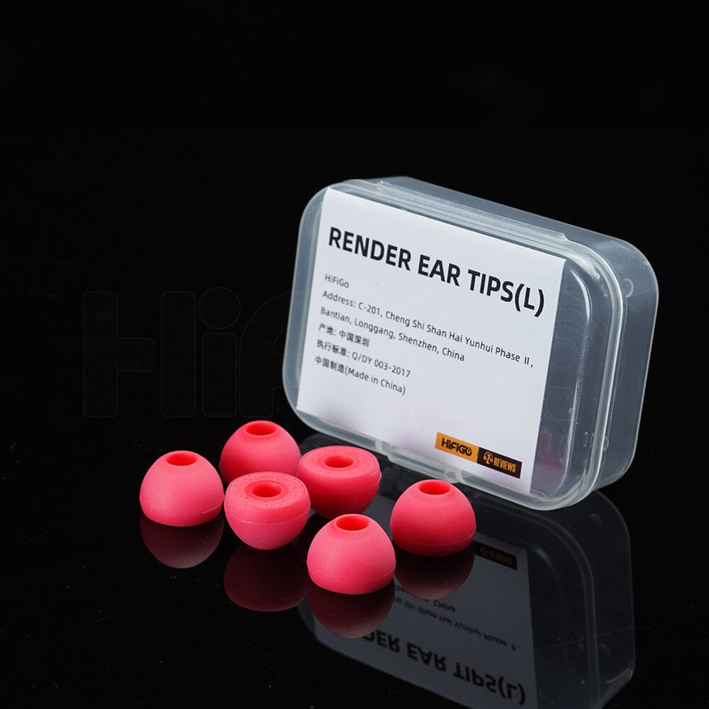 ZEOS Render Memory Foam Eartips Accessories HiFiGo Red-L (3 Pairs) 